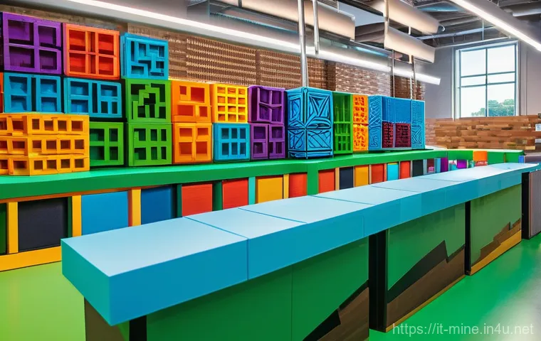 마인크래프트 테마파크 건설 - "A group of diverse families and friends, all dressed in casual, modest clothing suitable for a them...