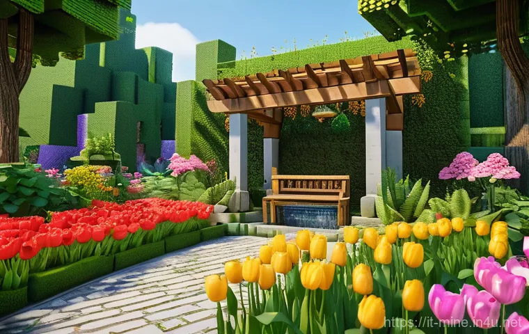 마인크래프트 계절별 테마 제작 - Winter's Magical Village:**
"A enchanting winter wonderland scene set in a Minecraft-inspired world,...