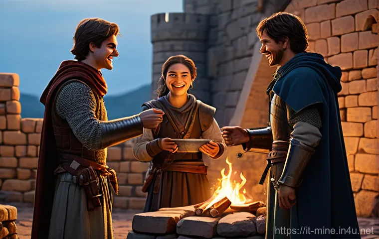 마인크래프트 협동 퀘스트 가이드 - **Prompt:** Inside a dark, expansive blocky cavern system, a team of three young adventurers is navi...