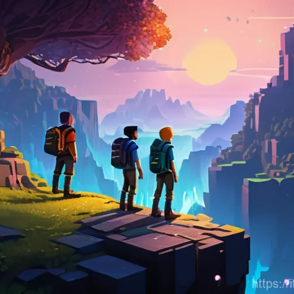 마인크래프트 모드 설치 방법 - **Prompt:** A group of three diverse young adventurers, fully clothed in sturdy, practical explorer ...