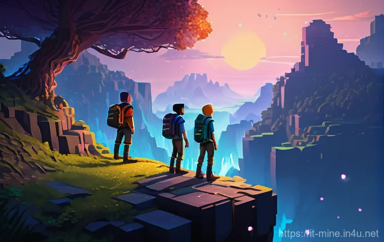 마인크래프트 모드 설치 방법 - **Prompt:** A group of three diverse young adventurers, fully clothed in sturdy, practical explorer ...