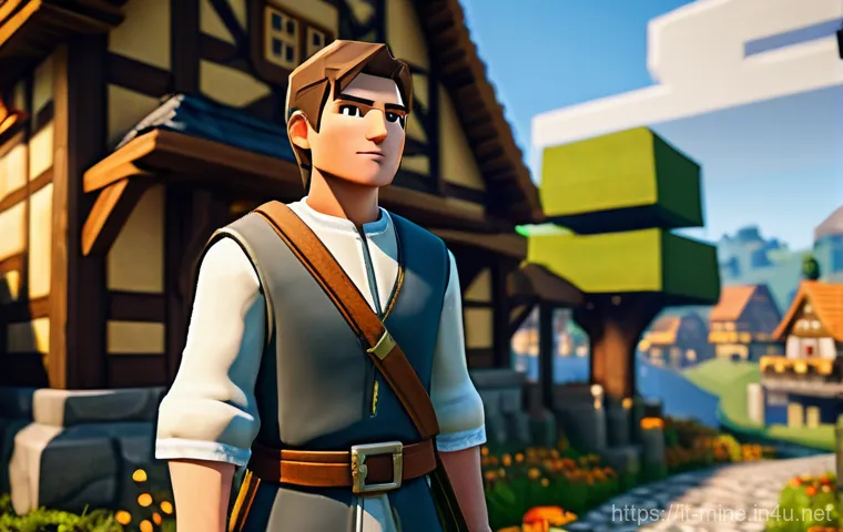 마인크래프트 NPC 대화 시뮬레이션 - **Prompt 1: An Engaging Quest Giver**
    "A male player character, approximately 25 years old, with...