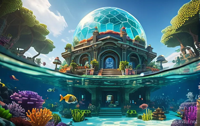 마인크래프트 공동 작업 노하우 - **Specialized Team Building a Grand Medieval Castle in Minecraft:** A vibrant scene depicting four d...